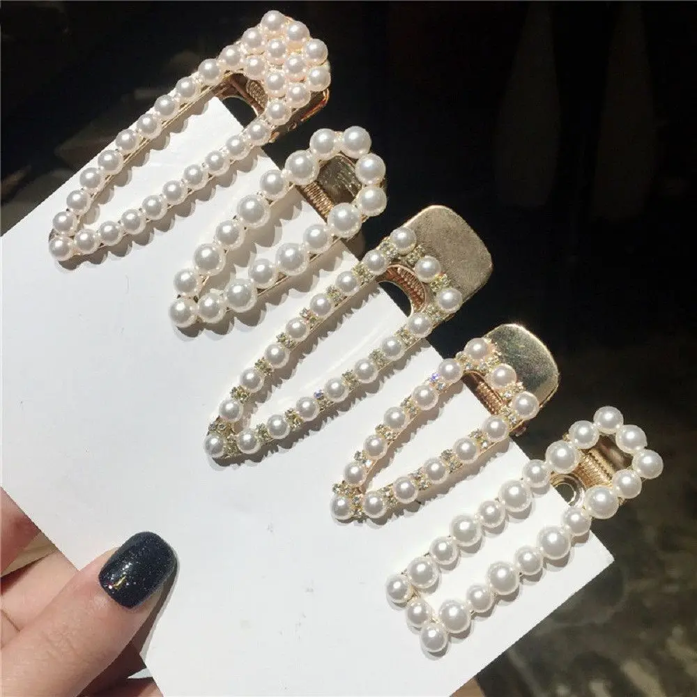 Женская металлическая заколка для волос с жемчугом|Шпильки и заколки волос| |