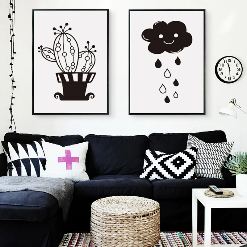 Элегантный поэтический фон в горшечном растении темные облака дождь