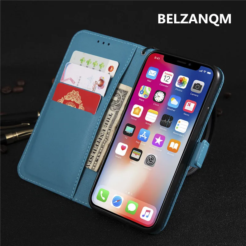 Мода кожаный бумажник карточки Магнитная флип телефон сумка чехол для iPhone X Чехол
