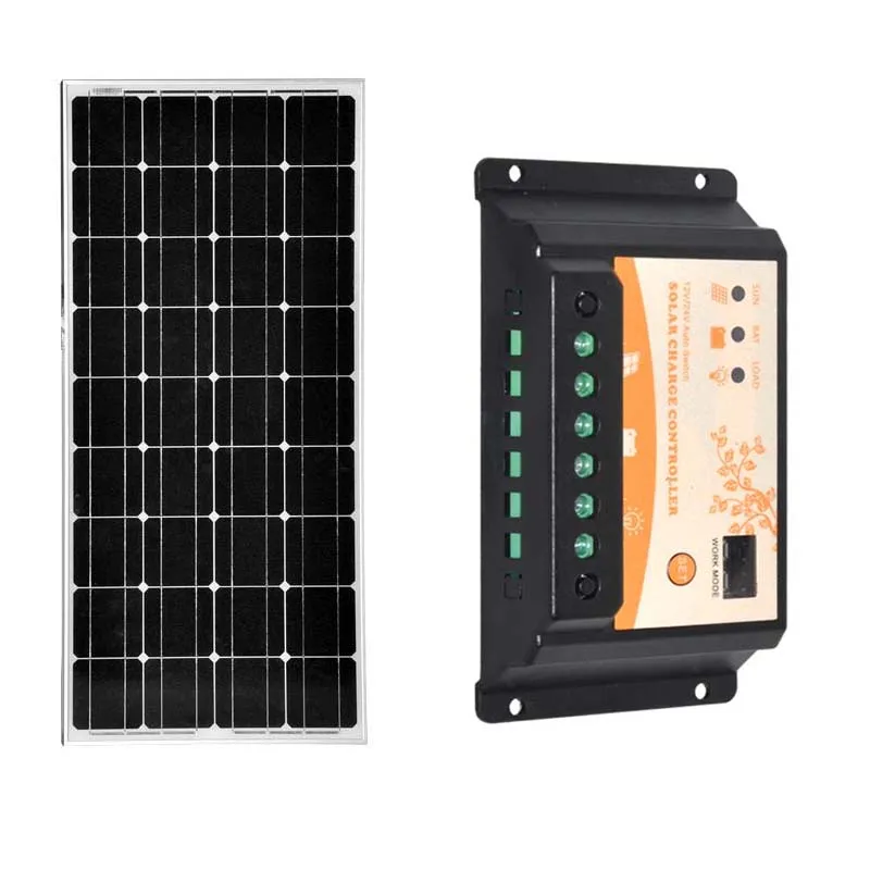 Солнечная батарея 12 v 100 w монокристаллический Контроллер заряда 12 v/24 v 20A система на солнечной батарее для дома кемпинга автокаравана