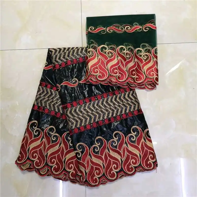 

Purple African Laces Fabrics red Bazin Riche Lace Fabric African Material Bazin Riche Getzner with Blouse for Wedding Dresses