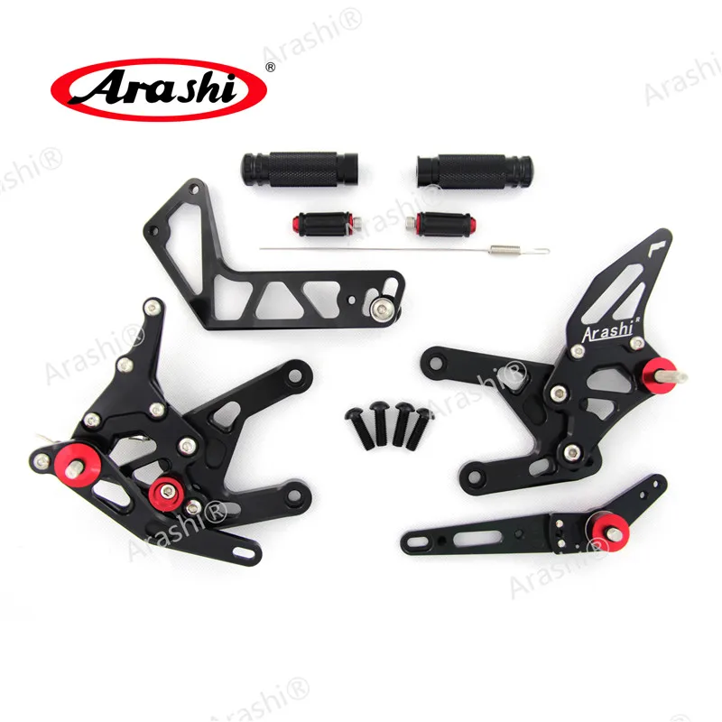 Arashi мотоциклетная Подножка для YAMAHA YZF R1- CNC Регулируемые подножки Rider Rearset YZF-R1 R1M R1S RN32 - Цвет: Черный