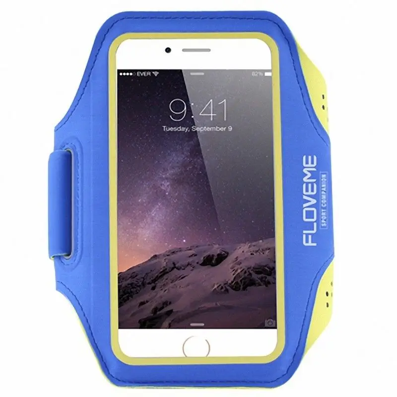 Blue Для Apple iPhone XS MAX XR 8 7 6s Plus подлинный FLOVEME Бег Спорт Тренажерный зал повязку Чехол держатель - Цвет: Blue
