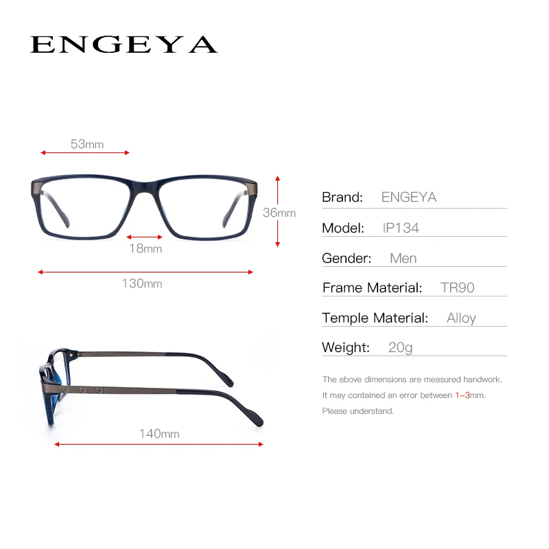 TR90 мужские прозрачные модные очки брендовые дизайнерские для коррекции