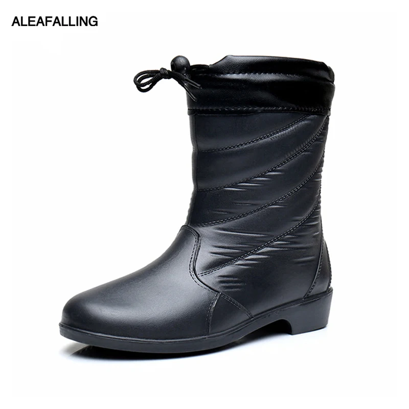 

Aleafalling Fashion New Design High Rain Boots Waterproof Flat Shoes Woman Rain Woman Water Rubber Boots Good Quality Botas W085