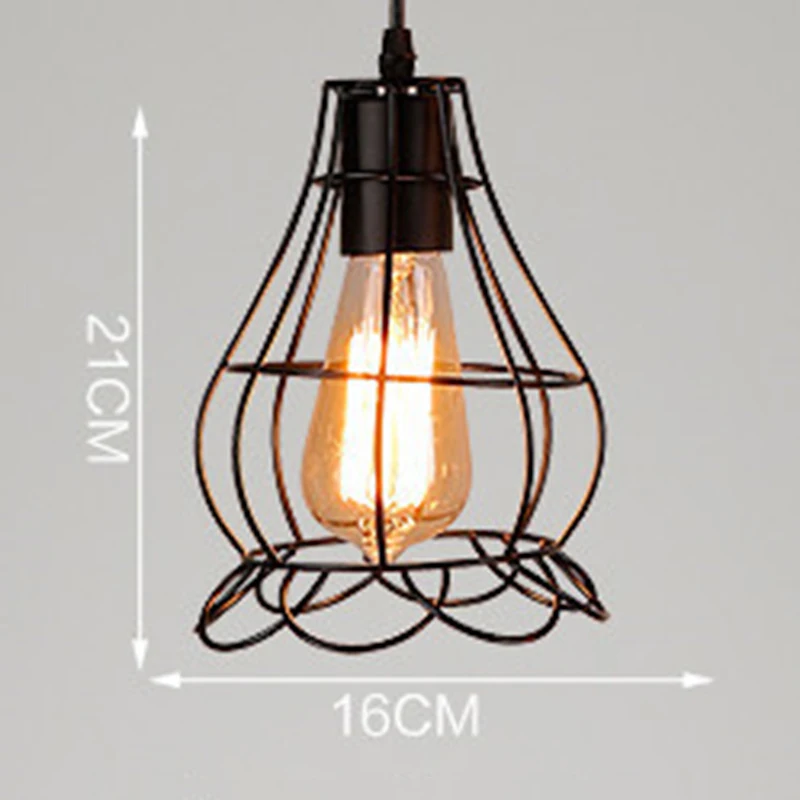 Vintage Retro Iron Lamp Cage Lampshade Pendant Light Lamp shade Table Ceiling Pendant Light Shade Lamp Cover Home Decor