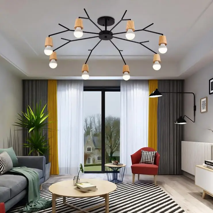 

Nordic Wooden Modern LED ceiling Light For home Living Room Bedroom Ceiling Lamp Luminaire Lampara Techo