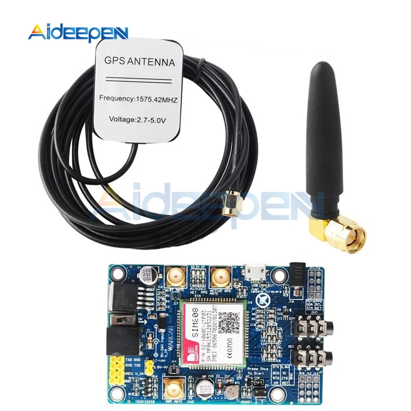 SIM808 GSM GPRS gps макетная плата модуль IPX SMA с gps антенной для Arduino Raspberry Pi Поддержка 2G 3g 4G sim-карта