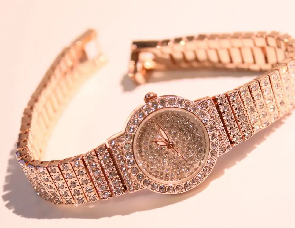 Rose gold Women Classic Quartz Watch Female Elegant Rhinestone Clock Luxury Watches Ladies Waterproof Wristwatch reloj mujer | Наручные
