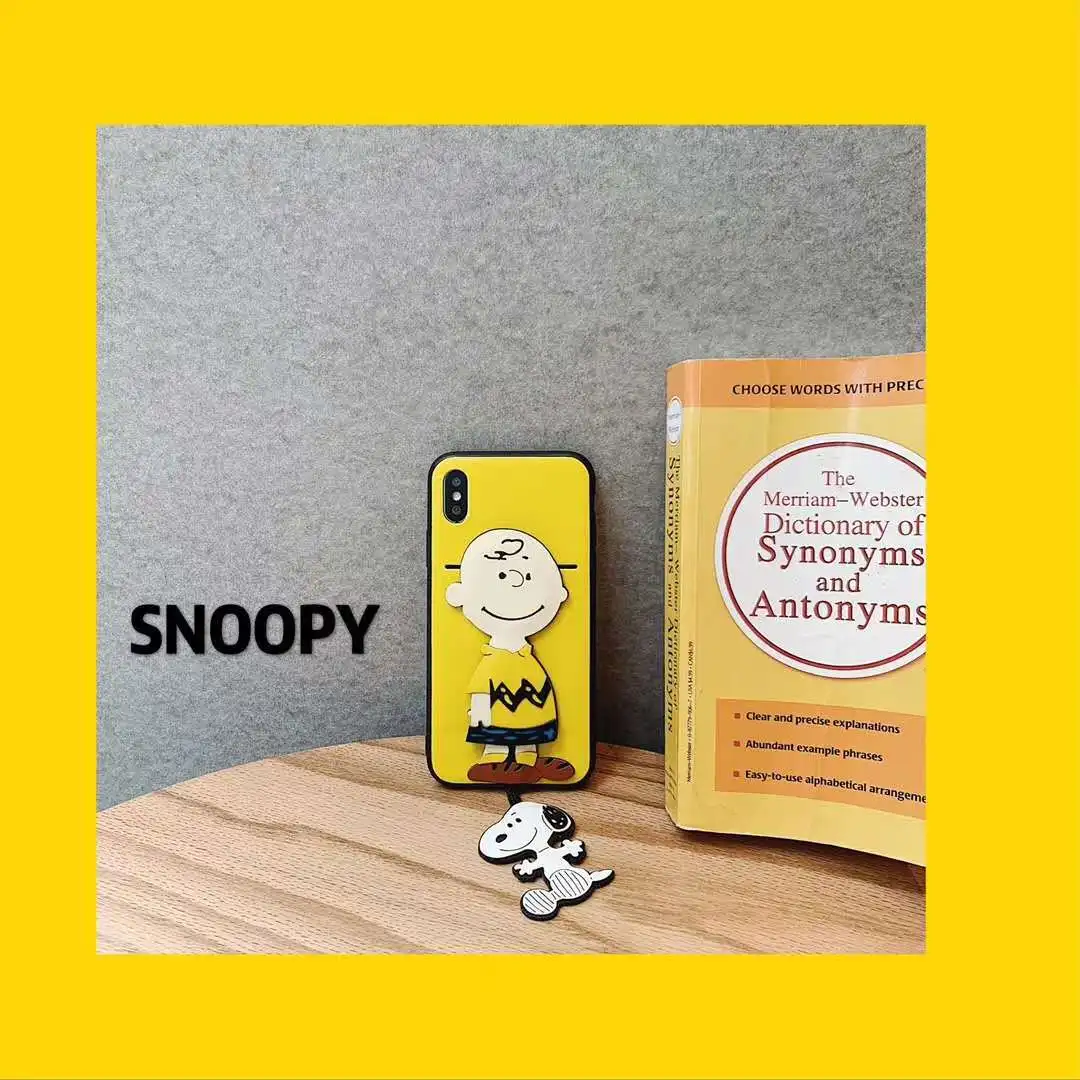 Cute cartoon Charlie Brown suspender Snoopy phone case for iPhone 6 6S 7 8 PLUS X XR XS MAX anti-fall fashion sleeve |