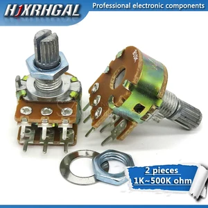 2 шт. B1K B2K B5K B10K B20K B50K B100K B500K B1M 6Pin вал WH148 потенциометр 1K 2K 5K 10K 20K 50K 100K 500K 1M hjxrhgal