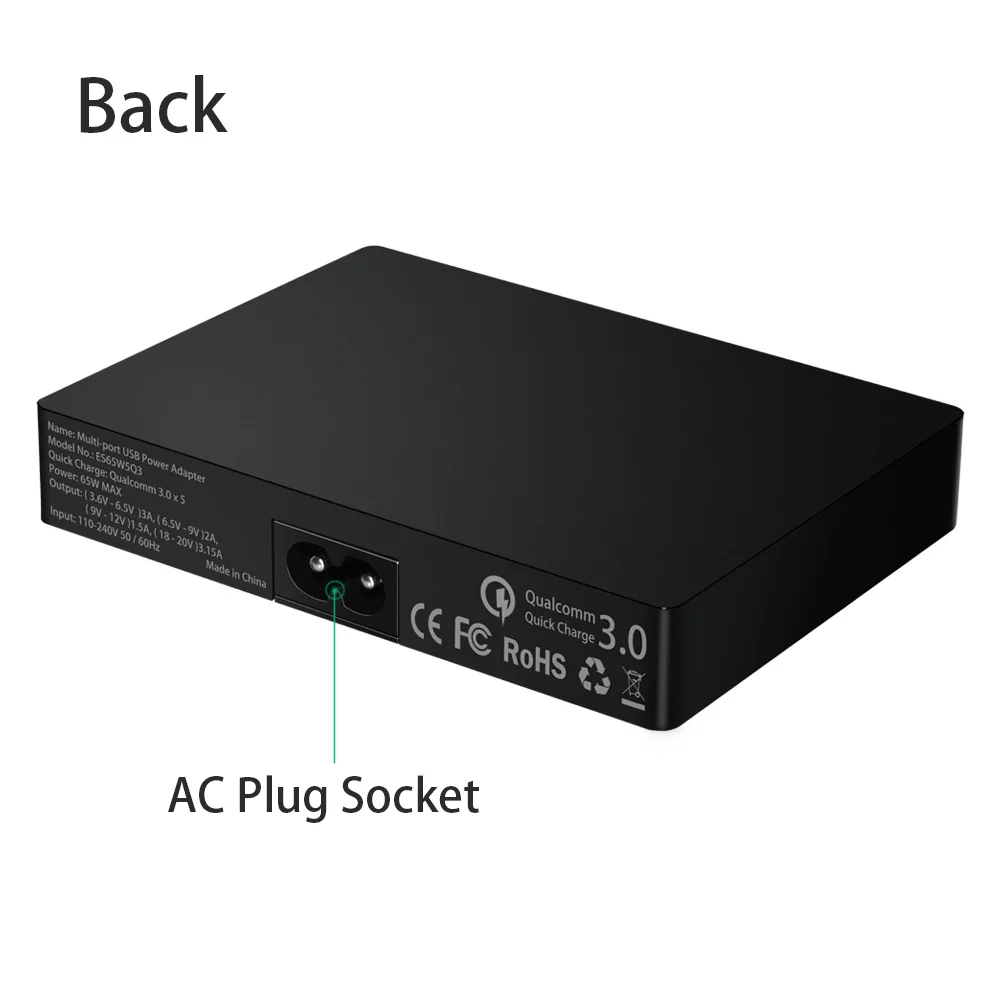 DeepFox USB 5 портовый 3.15A 19V Быстрая зарядка 3 0 быстрое зарядное устройство для
