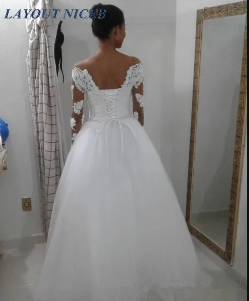 Женское свадебное платье с длинными рукавами и кружевной аппликацией vestido De Noiva