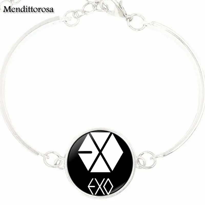 Модные ювелирные изделия от нового бренда Star EXO с посеребренным стеклом браслет