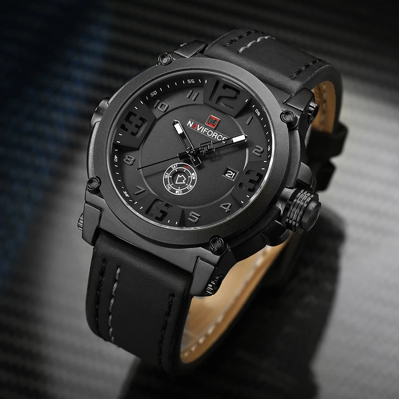Новые роскошные Брендовые мужские модные повседневные часы NAVIFORCE кварцевые с