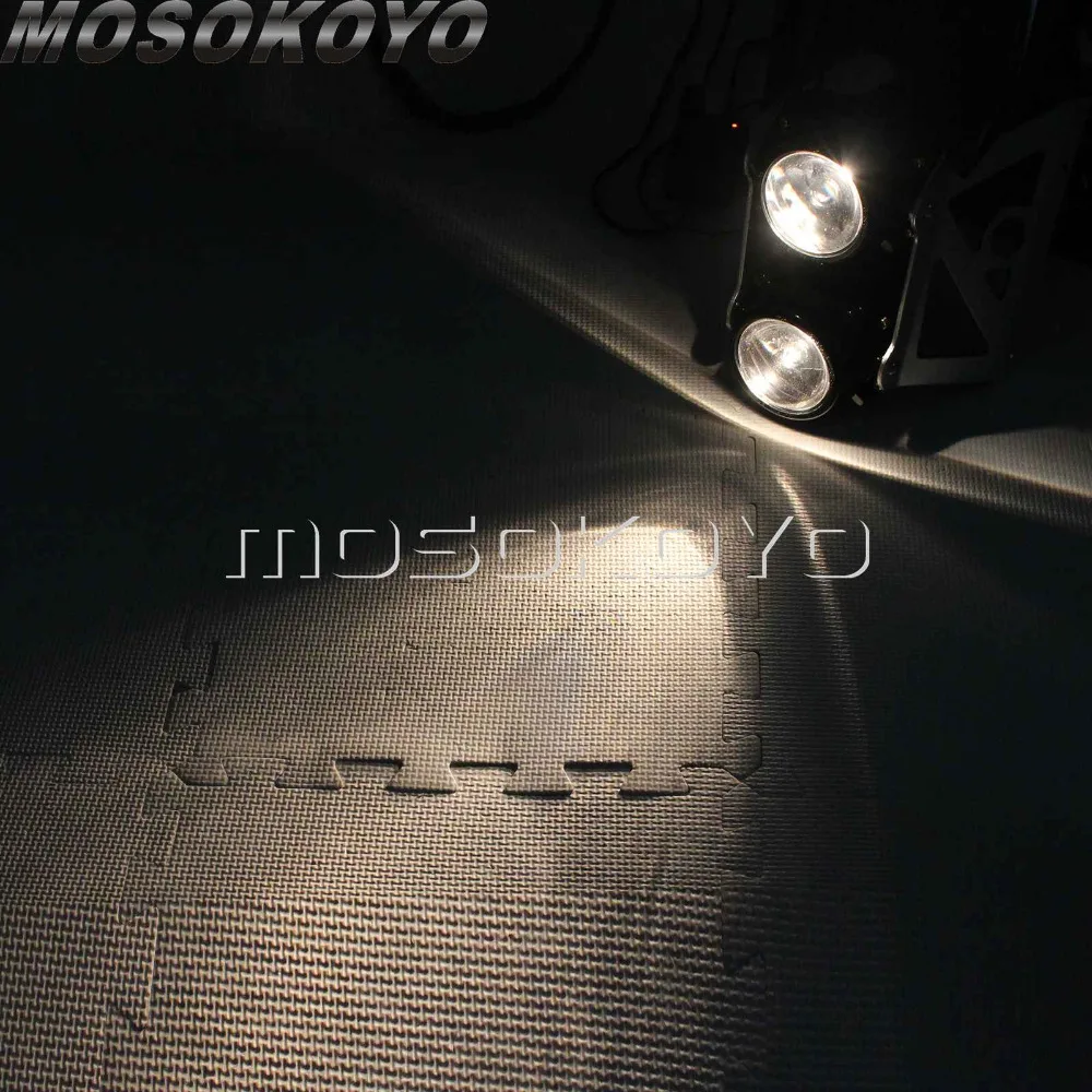 Мотоциклетный двойной спортивный налобный фонарь 2x H3 проектор поворотник