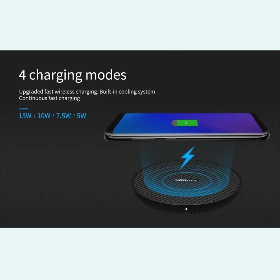 Беспроводное зарядное устройство Nillkin 15 Вт для iPhone XS Max XR Samsung S9 S8 Plus Huawei Qi быстрая