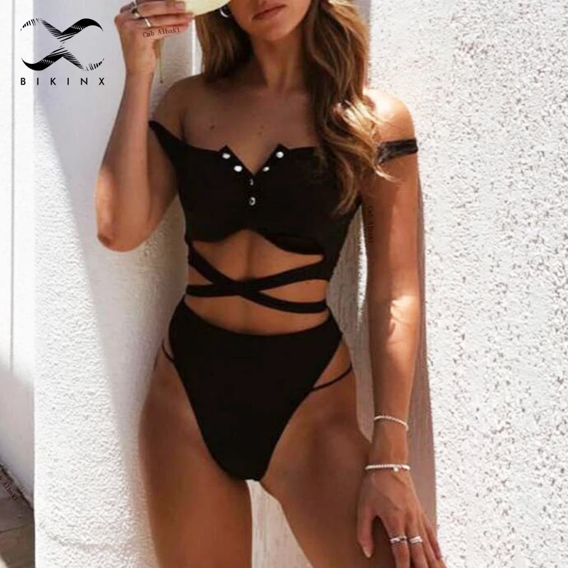 Bikinx Бандаж пуш-ап купальник женский купальный костюм сексуальный черный 2019