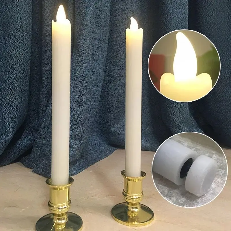 2 шт. Батарея работать беспламенный слоновая кость Led Конус лампа подсвечник дома