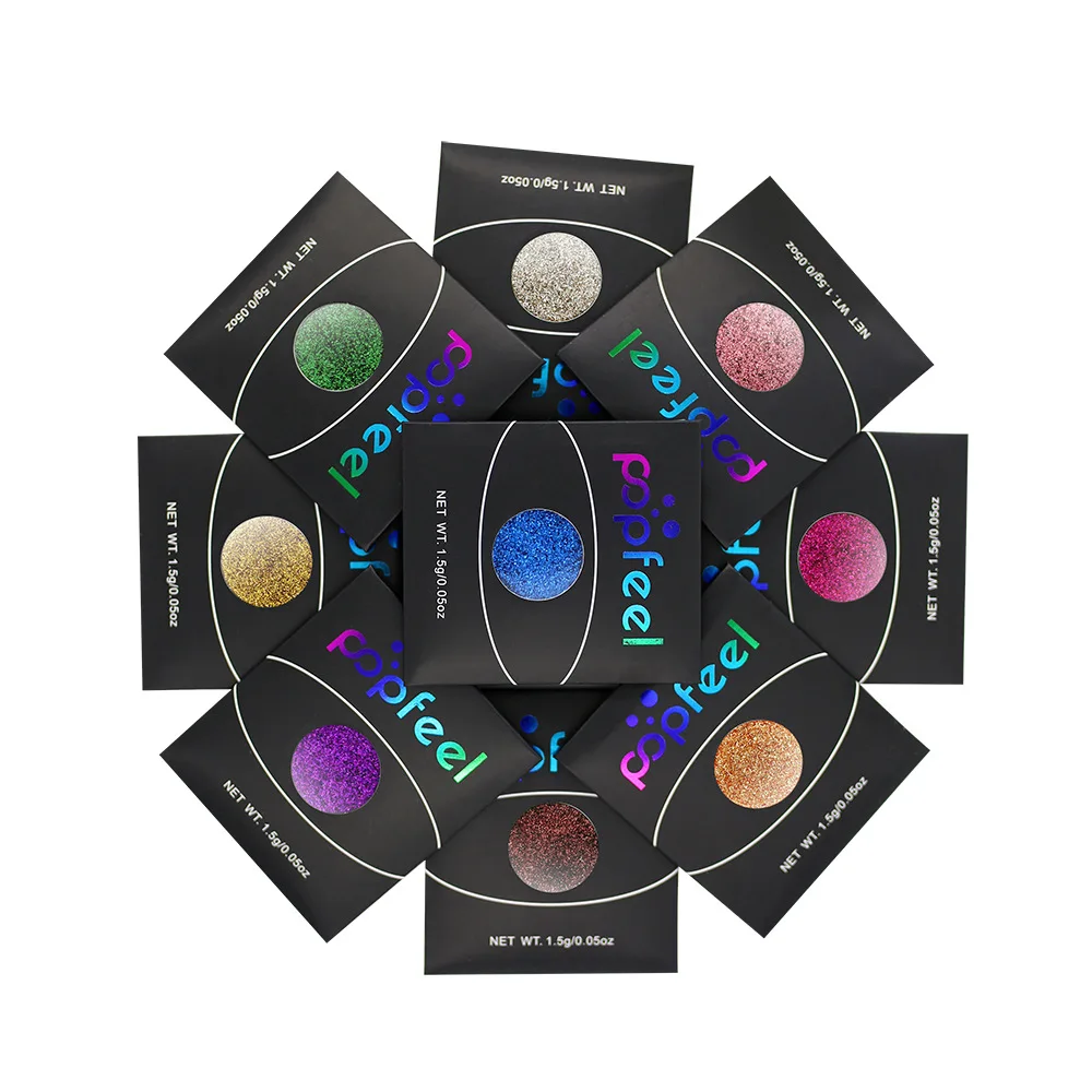 Блестящие и модные монохромные тени для век блестящие мерцающие блеск Пудра Тени