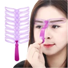 8 видов, зеркальная линейка для бровей, косметика, форма для бровей, шаблон для укладки, карта, набор для макияжа