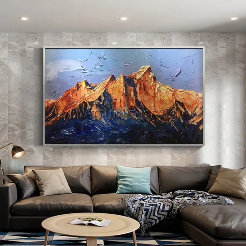 Холст акриловая живопись абстрактная Гора Куадрос декоративная палитра нож