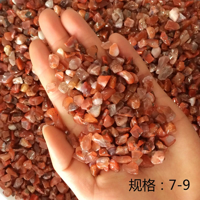 Натуральный Южно-красный агатовый гравий кристаллический минеральный очищающий