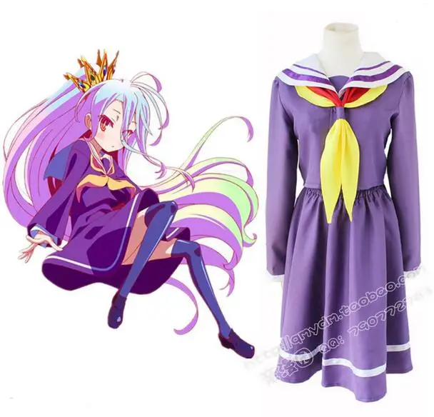 

Shiro No Game No Life Cosplay Sora Costume Japanese Anime School Uniform Sailor Dress Fantasia Adult Women Halloween Costume