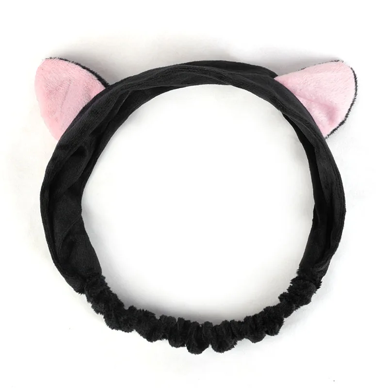 Black Женский макияж из кораллового флиса OMG повязка на голову мытье лица Мягкий держатель для волос эластичный Топ узел повязки для волос девушка аксессуары для волос - Цвет: Black