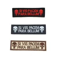 punisher skeleton si vis pacem peace clothing tactical backpack badge magic embroidered armband 2 6 9 5cm