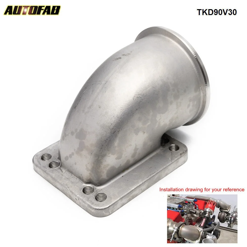 1 комплект 3 &quotVband 90 градусов литой локоть адаптер фланец + v зажим для T4/T3 Turbo
