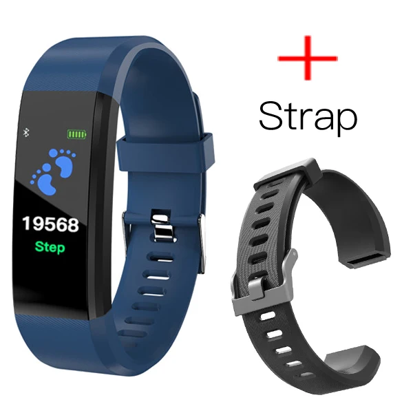 Blue Plus Strap MAFAM, умные часы, мужские часы, кровяное давление, пульсометр, фитнес-трекер, умные часы, женские электронные часы для IOS, Android - Цвет: Blue Plus Strap