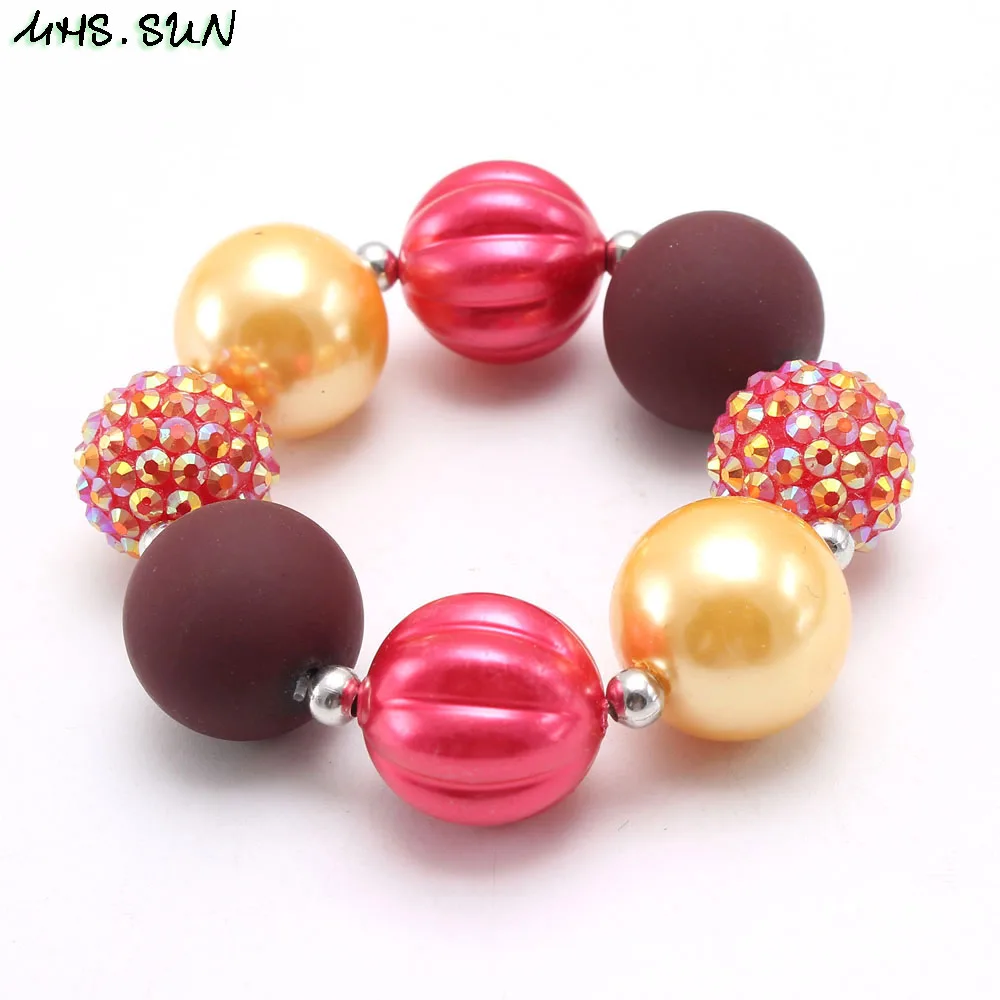 one bracelet MHS. SUN, 1 шт., Модное детское ожерелье и браслеты с бусинами, для девочек, для детей, сделай сам, ювелирное изделие, ожерелье на День Благодарения, подарок - Окраска металла: one bracelet