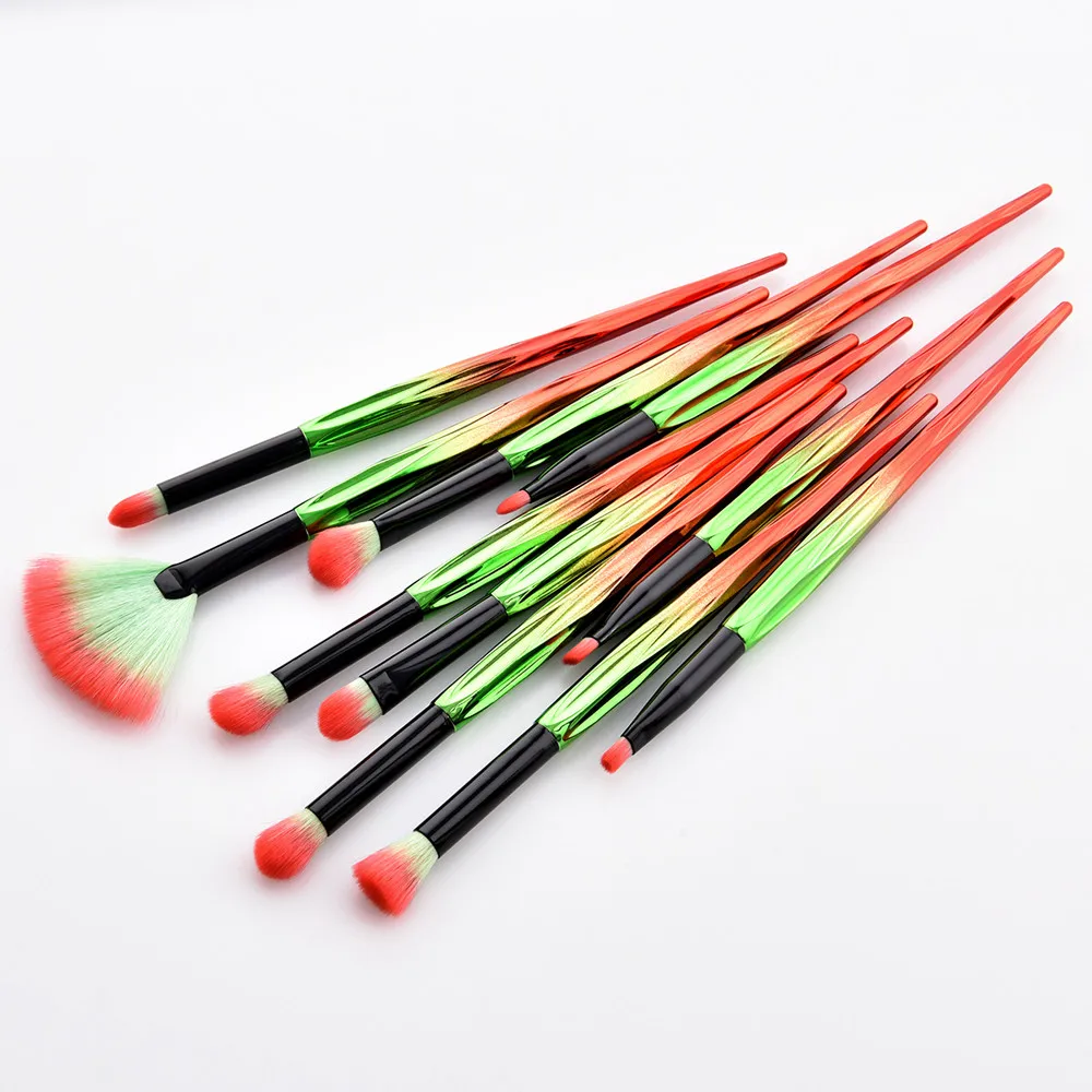 10 шт. Pro кисти для макияжа Набор пудры Основы Тени век Тушь ресниц кисть губ