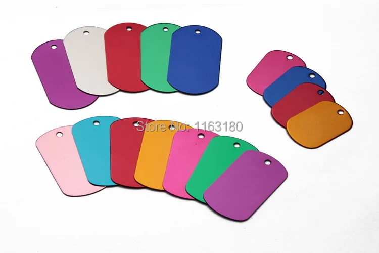 100 шт./лот Pet ярлык яркие прямоугольные анодированные алюминиевые штамповочные