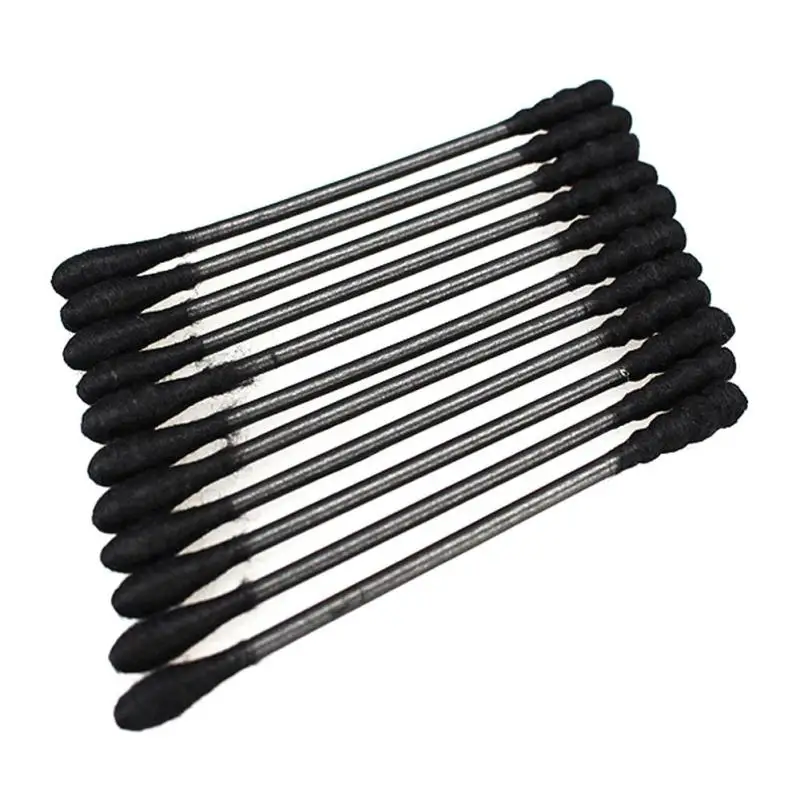 200 PCS cotton swabs barrel Activated black double Headed Cosmetic Powerful Clean Makeup Tool Ear Cleaning Cotton Swabs Z2 | Красота и