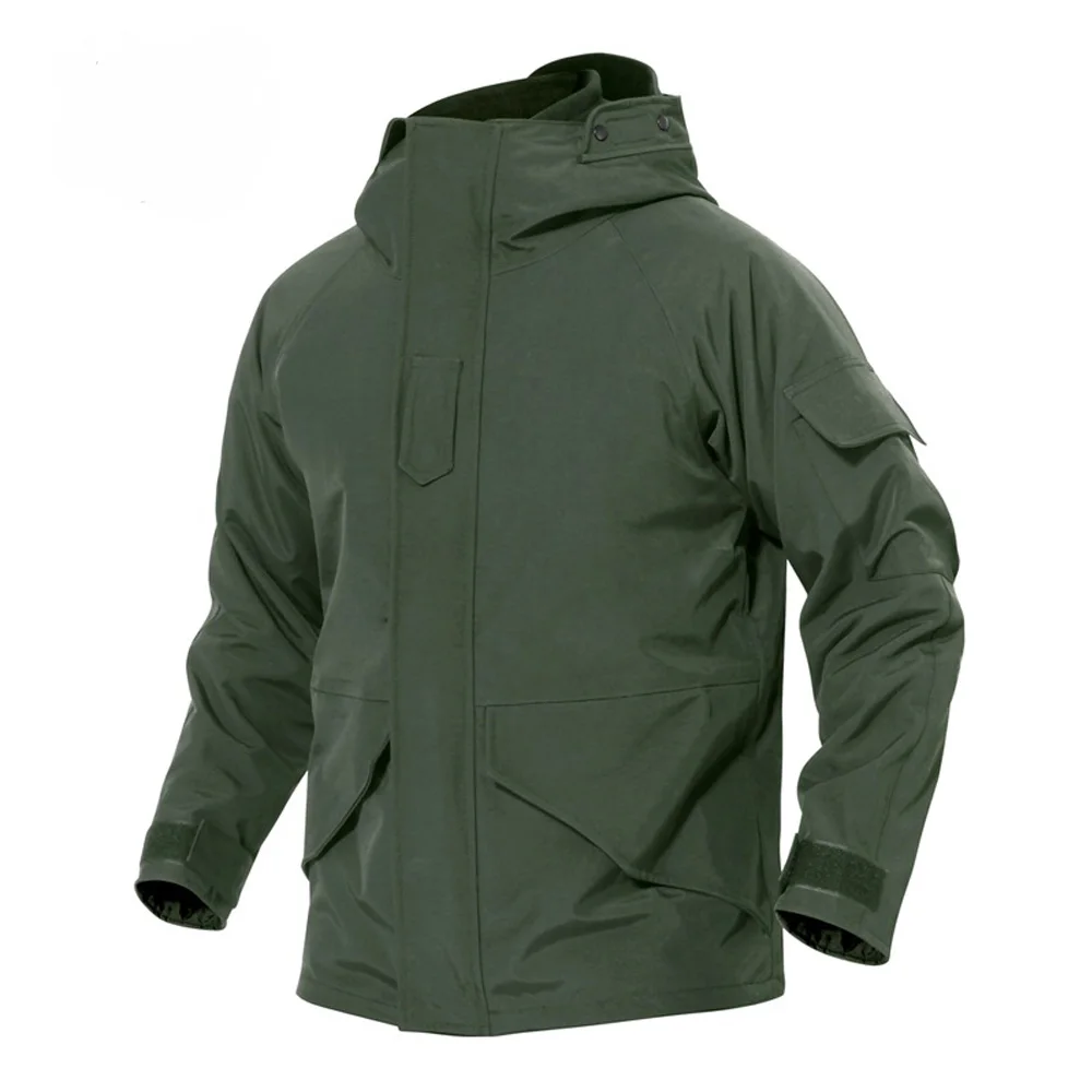 Green TENNEIGHT G8 тактическая куртка мужская зимняя камуфляжная Толстая Водонепроницаемая ветровка армейская парка пальто Военная куртка с капюшоном 2в1 мужская куртка - Цвет: Green