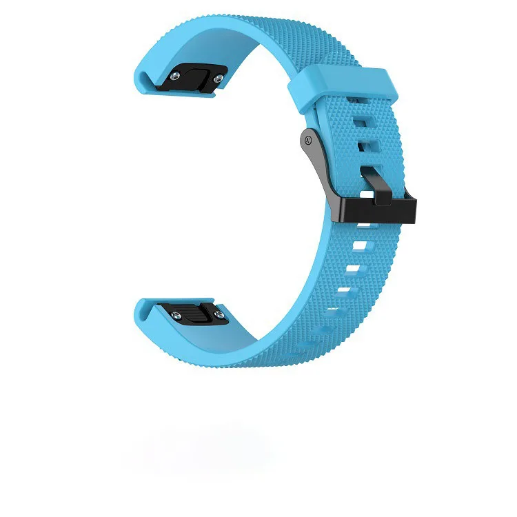 Силиконовые ремни Easy Fit 26 мм 22 мм 20 мм для Garmin Fenix 5X5 5S Plus 3 3HR Forerunner 935 S60 ремешок для часов Смарт-часы - Цвет: Sky Blue Stripe
