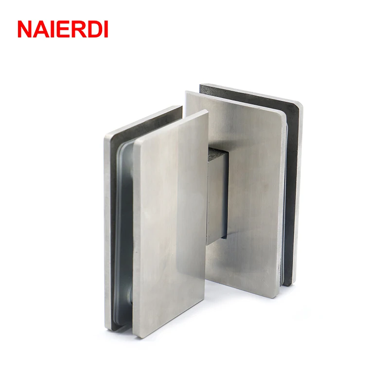 naierdi 4904 180 degree hinge open 304 stainless steel wall mount glass shower door hinges for home bathroom furniture hardware free global shipping