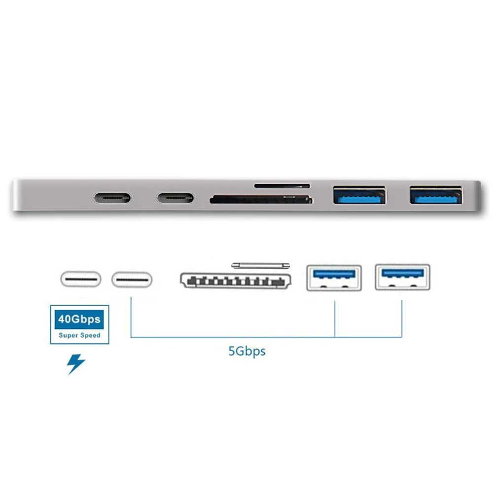 Usb type C концентратор USB к HDMI конвертер Thunderbolt 3 разветвитель адаптер для Macbook Pro 2016/17