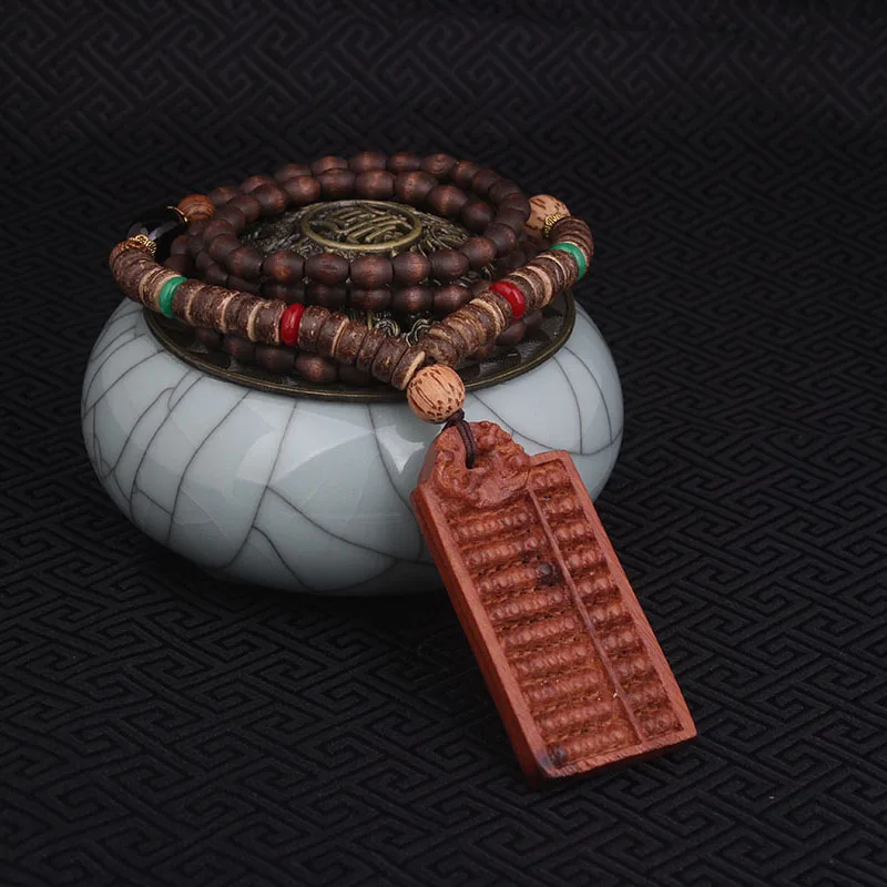 Модное квадратное деревянное этническое китайское ожерелье abacus из массива