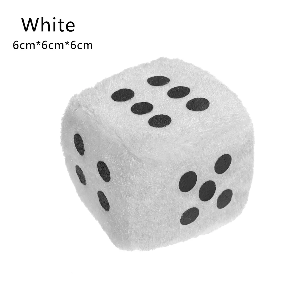 White 6cm Мягкие кубики автомобиля зеркало веревочные вешалки милые точки мягкий подвесной кулон декорация для автомобилей автомобиля интерьера украшения 4 цвета - Название цвета: White 6cm