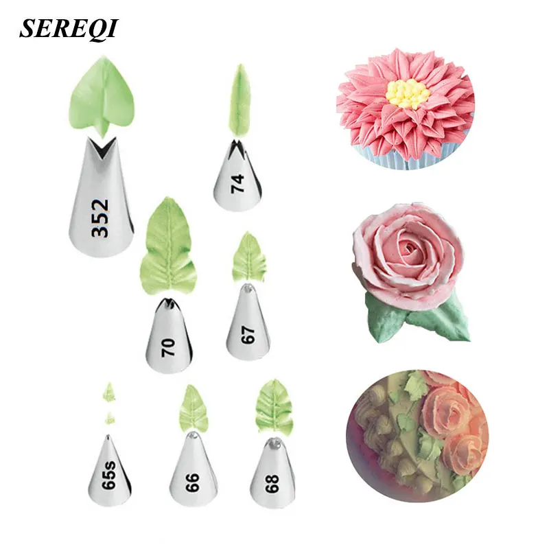 SEREQI 7 шт./1 Набор русские тюльпаны глазурь трубопровода насадки DIY Лист крем украшения Советы Торт Украшение Инструмент кексы оборудование для выпечки