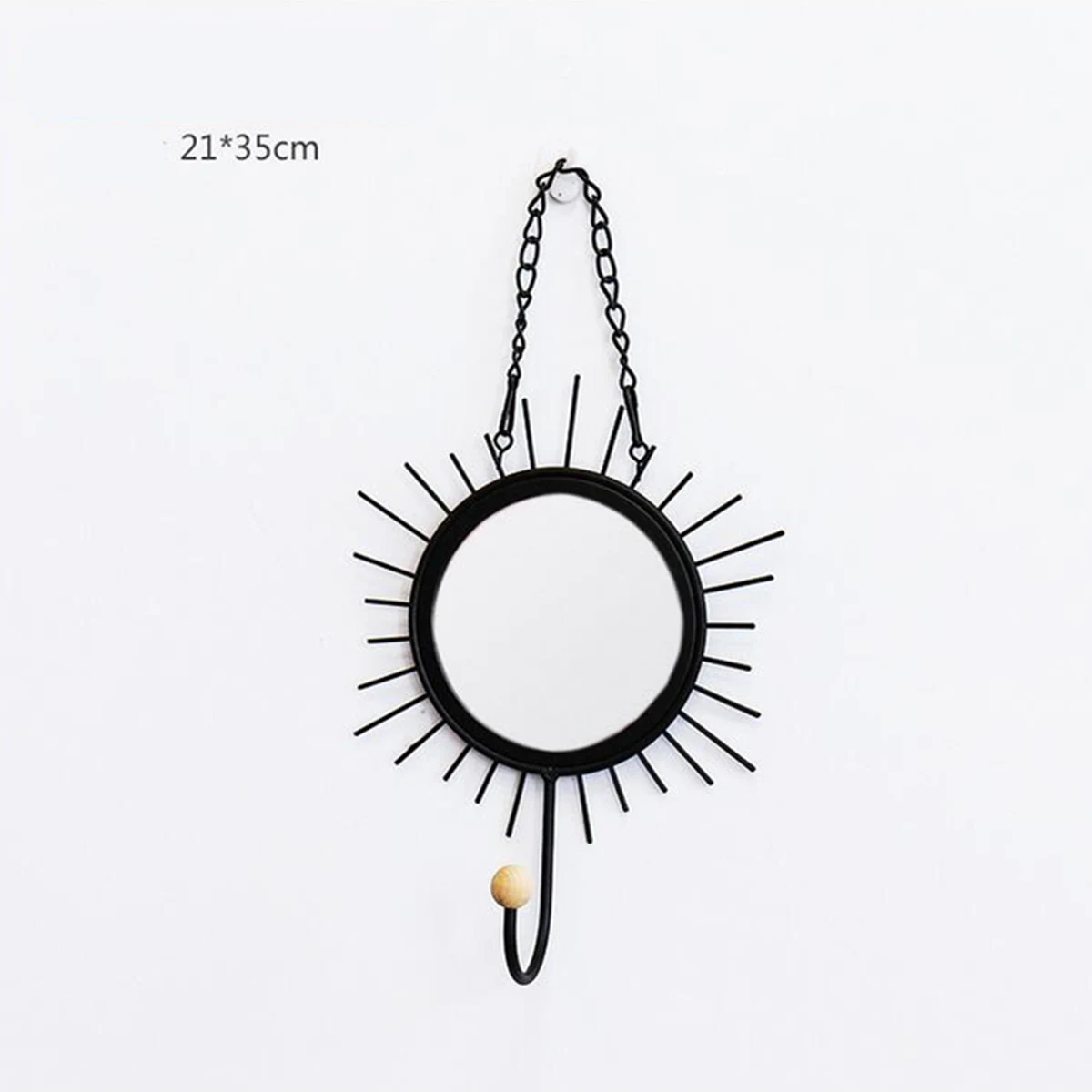 black sun Подвесное настенное зеркало в европейском стиле, косметическое туалетное Зеркало для женщин, косметическое зеркало с крючком, косметическое зеркало, декор для спальни - Цвет: black sun