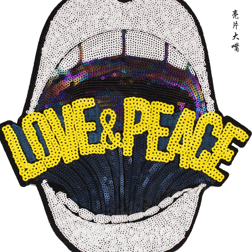 10pcs Large size mouth and letter embroidery cloth patches sew on for | Дом и сад
