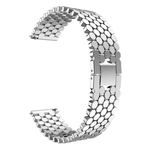 silver 22 мм ремешок из нержавеющей стали для samsung gear S3 frontier galaxy watch 46 мм huawei watch gt 2 band amazfit GTR 47 мм браслет - Цвет ремешка: silver