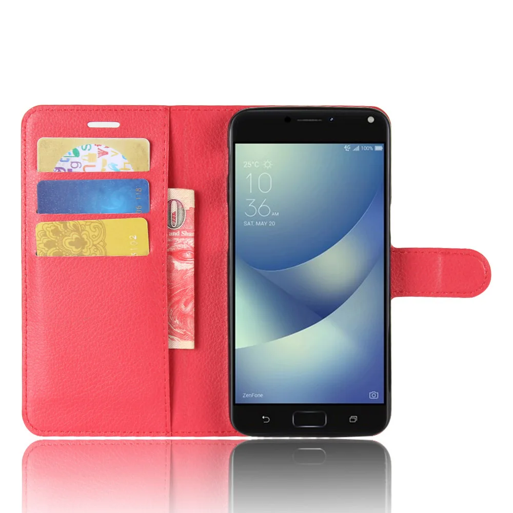 Чехол для Asus Zenfone 4 Max ZC554KL 5 5-дюймовый Чехол-бумажник из искусственной кожи чехол