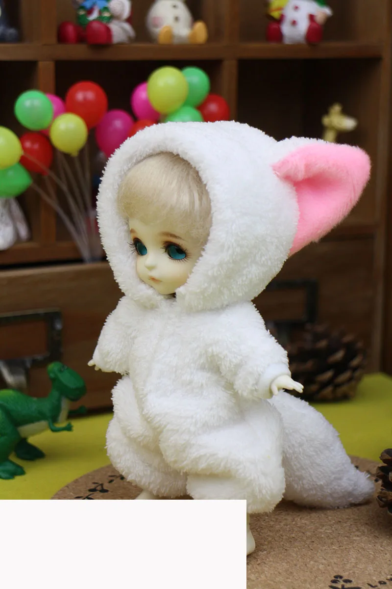 Милый Пижамный костюм животного с белой лисой для кукол BJD 1/8 AL1|Куклы| |