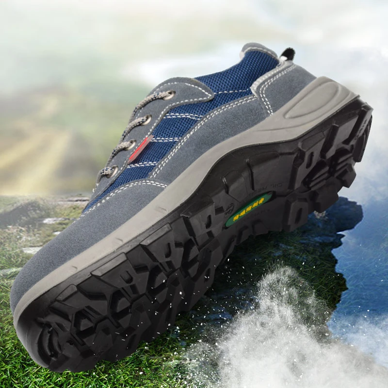 Мужская Рабочая обувь со стальным носком дышащая противоскользящая