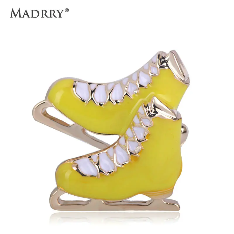 Yellow Madrry Мода Роликовые коньки Брошь Золотой Цвет Эмали ювелирные изделия сани Обувь Форма Броши для женщин мальчиков девочек булавки аксессуары - Окраска металла: Yellow